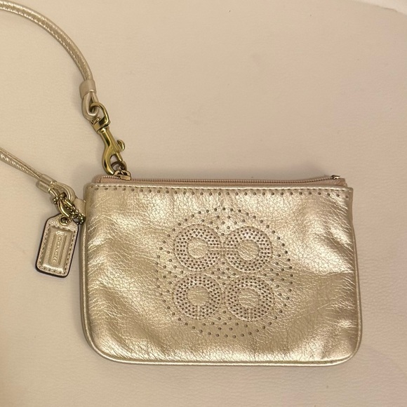 Coach Metallic Gold Wristlet - Picture 9 of 10
